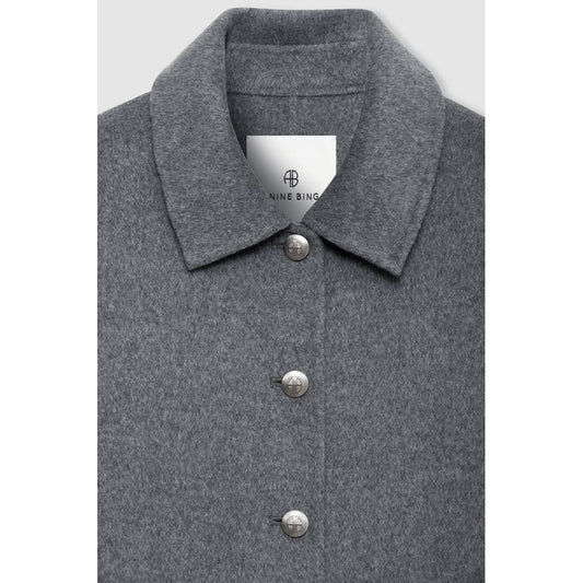 Anine Bing Luca Jacket Heather Grey Cashmere Blend