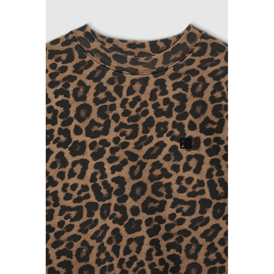 Anine Bing Miles Sweatshirt Black And Brown Leopard