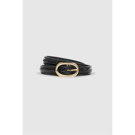 Anine Bing Mini Mara belt Black Embossed