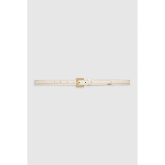 Anine Bing Nicola Belt Bone Crinkled Patent