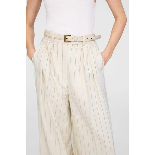 Anine Bing Nicola Belt Bone Crinkled Patent
