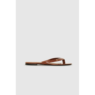 Anine Bing Noelle Thong Sandals Embossed Brown