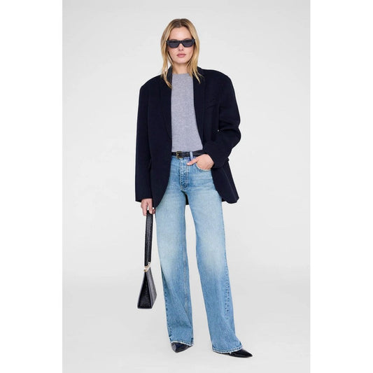 Anine Bing Quinn Blazer Cashmere Blend Midnight Blue