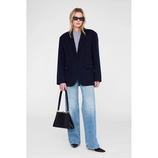 Anine Bing Quinn Blazer Cashmere Blend Midnight Blue