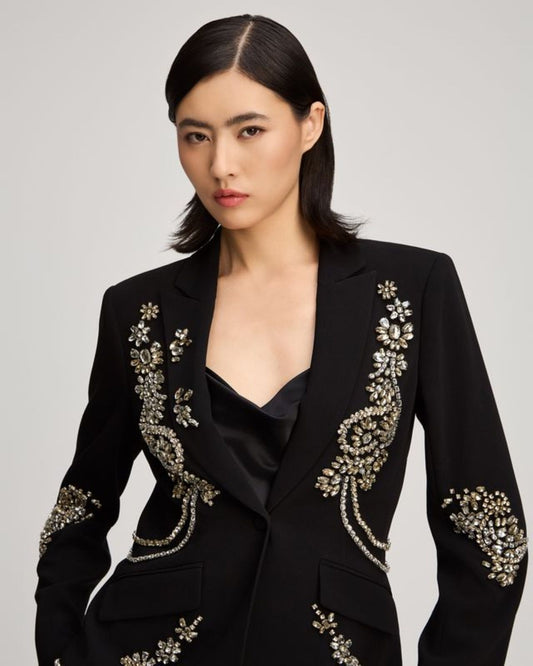 Cinq à Sept Crystal Cascade Cheyenne Blazer Black