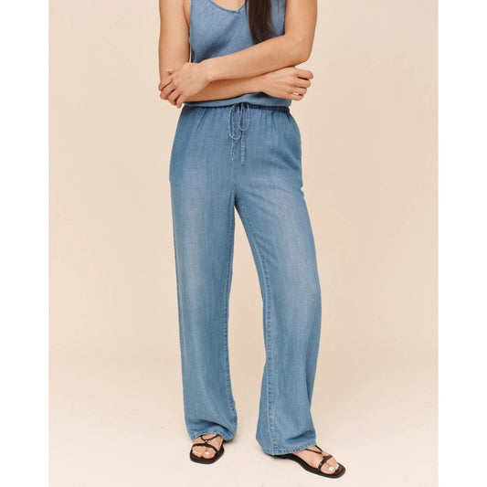 Bella Dahl Wide Leg Drawstring Pant Indigo Harbour Wash
