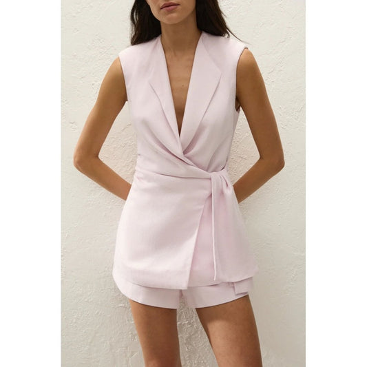Faithfull The Brand Jagger Wrap Vest Pale Pink