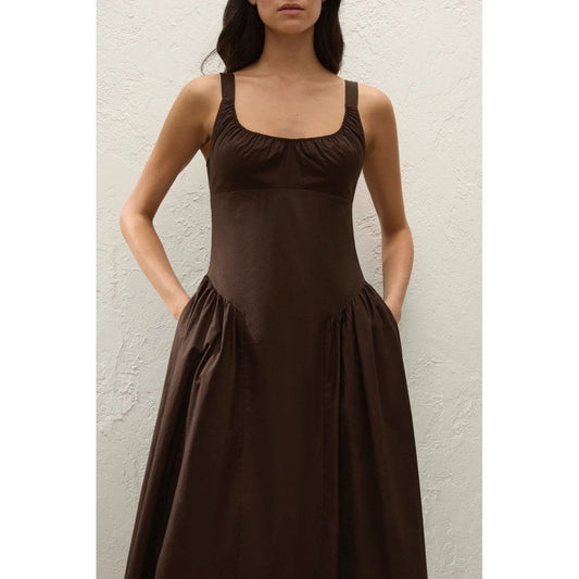 Faithfull The Brand Marcella Midi Dress Espresso