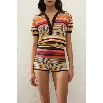 Faithfull The Brand Sable Polo Shirt Murano Amber