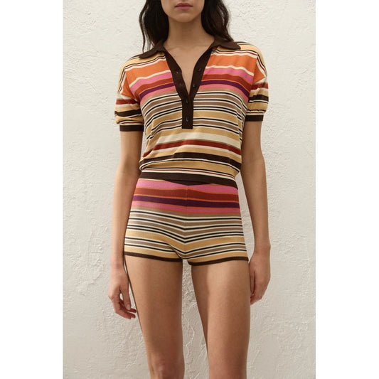 Faithfull The Brand Sable Polo Shirt Murano Amber