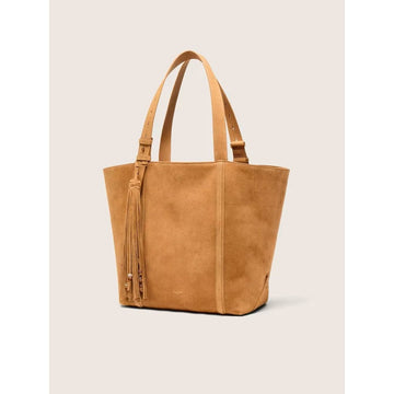 Golden Goose 24.7 Shopping Suede Bag With Fringes Camel