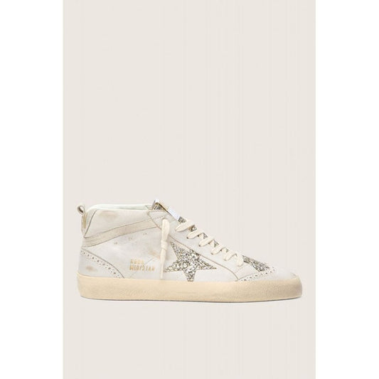 Golden Goose Mid Star Leather Upper & Toe Glitter Tongue & Star