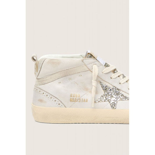Golden Goose Mid Star Leather Upper & Toe Glitter Tongue & Star