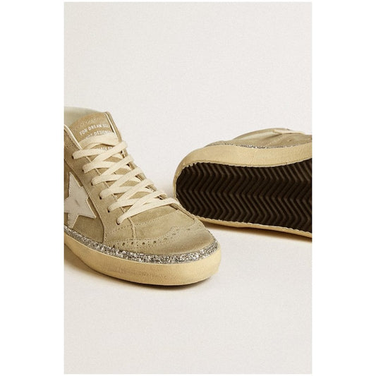 Golden Goose Mid Star Suede Upper Leather Star Cotton Wave Glitter Edge