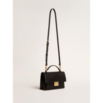 Golden Goose Venezia Palmellato Smooth Leather Bag In Black With Gold Details