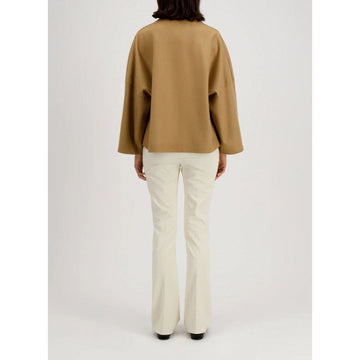 Harris Wharf Collarless Cape Cashmere Blend Tan