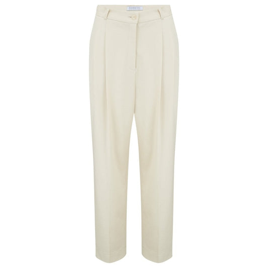 Pleated Trousers Techno Viscose in Ivory
