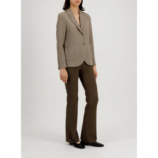 Harris Wharf Stand Up Collar Blazer Bicolour Frisé Taupe
