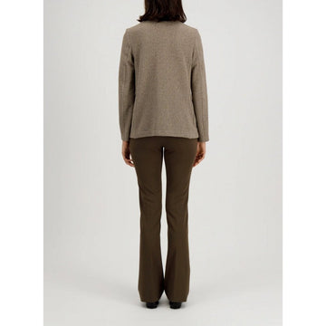 Harris Wharf Stand Up Collar Blazer Bicolour Frisé Taupe