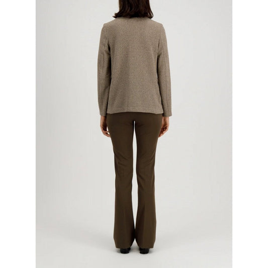 Harris Wharf Stand Up Collar Blazer Bicolour Frisé Taupe