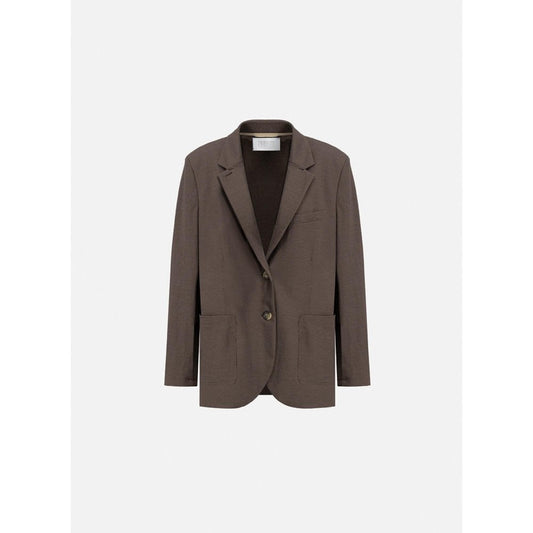 Harris Wharf Travel Blazer With Shoulder Pads Ebony Grey