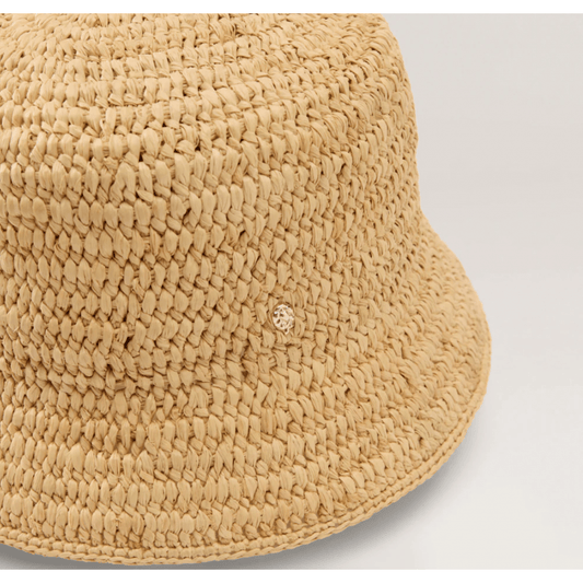 Helen Kaminski Chaturi Raffia Crochet Bucket Hat Natural
