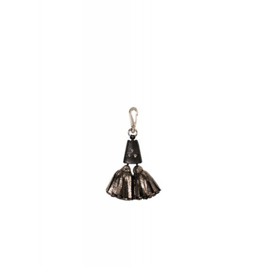 Jerome Dreyfuss Pompon Twin Keychain Lamé Champagne