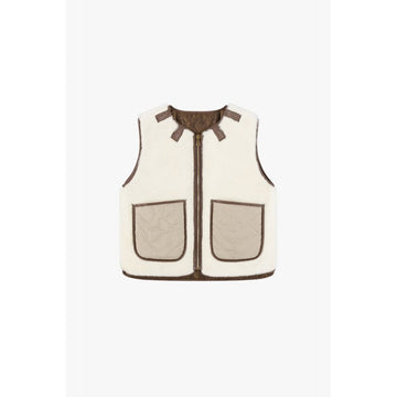 Marfa Stance Aviator Shearling Vest Chocolate