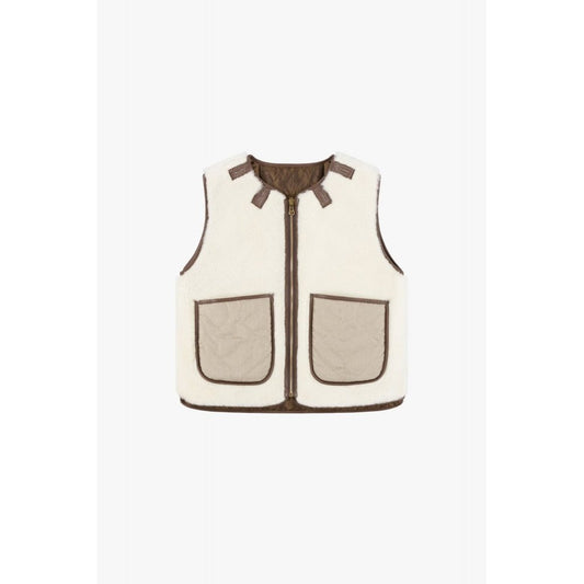 Marfa Stance Aviator Shearling Vest Chocolate