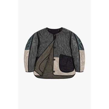Marfa Stance Patchwork Cropped Quilt Anthracite Dark Olive