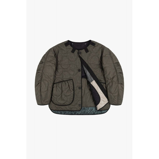 Marfa Stance Patchwork Cropped Quilt Anthracite Dark Olive