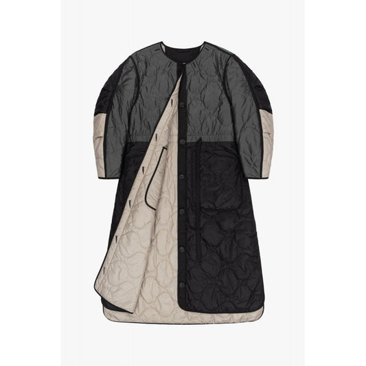 Marfa Stance Patchwork Long Quilt Jacket Anthracite Dove Grey