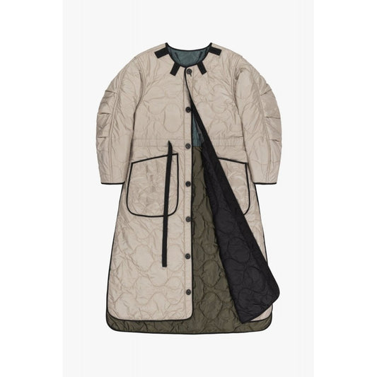 Marfa Stance Patchwork Long Quilt Jacket Anthracite Dove Grey