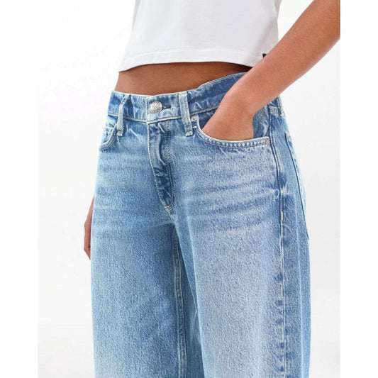 Rag & Bone Saige Ankle Relaxed Straight Jeans Ludlow Blue