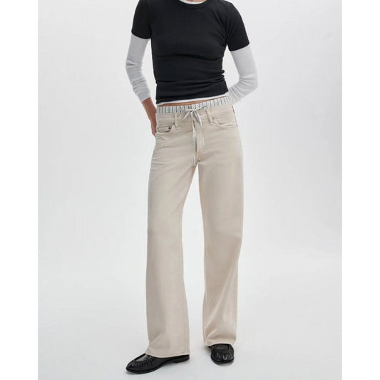 Rag & Bone Saige Relaxed Straight Boxer Jean Sandstripe