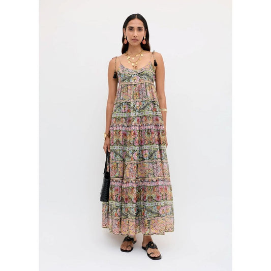 Rixo Kamilah Dress Cara Stripe Black
