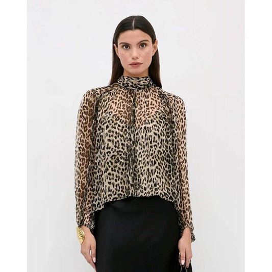 RIXO Rya Top Nina Leopard Mocha