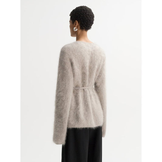 Soft Goat Brushed Cashmere Cardigan Greige