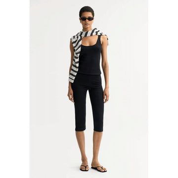 Soft Goat Capri Pants Black