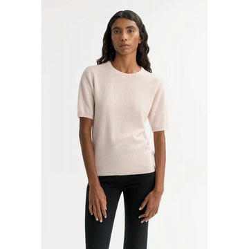 Soft Goat Short Sleeve Crewneck Powder
