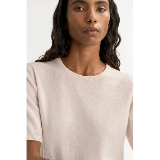 Soft Goat Short Sleeve Crewneck Powder