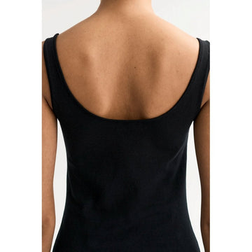 Soft Goat Singlet Top Black
