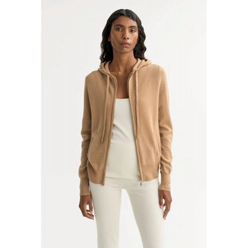 Soft Goat Zip Hoodie Camel