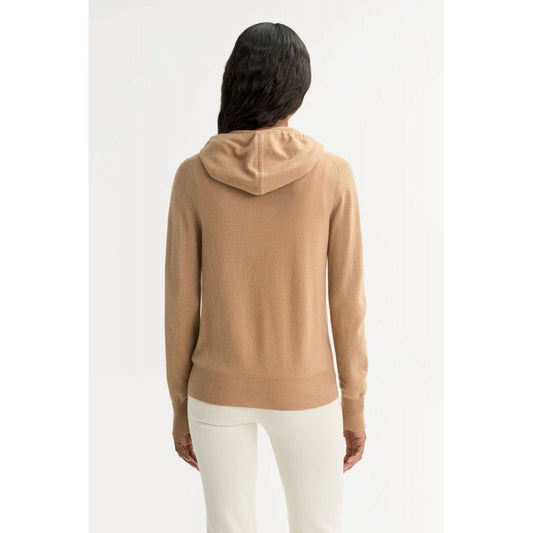 Soft Goat Zip Hoodie Camel