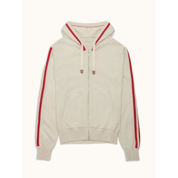 The Uniform The Stripy Hoodie Milk & Red