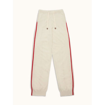 The Uniform The Stripy Straight Leg Trousers Milk & Red