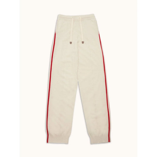 The Uniform The Stripy Straight Leg Trousers Milk & Red