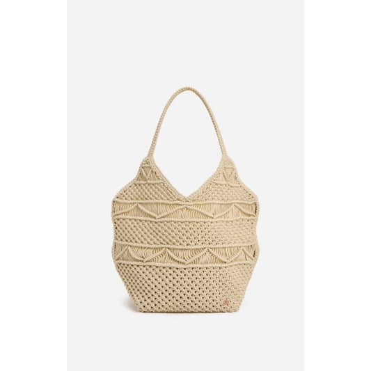Vanessa Bruno Panier Crocheted Cotton Bag Beige