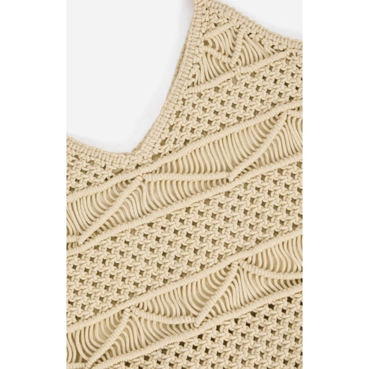 Vanessa Bruno Panier Crocheted Cotton Bag Beige