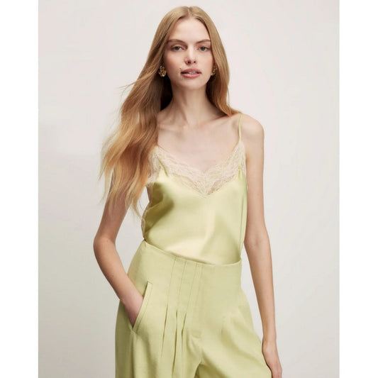 Veronica Beard Johanan Stretch Silk Camisole Pistachio